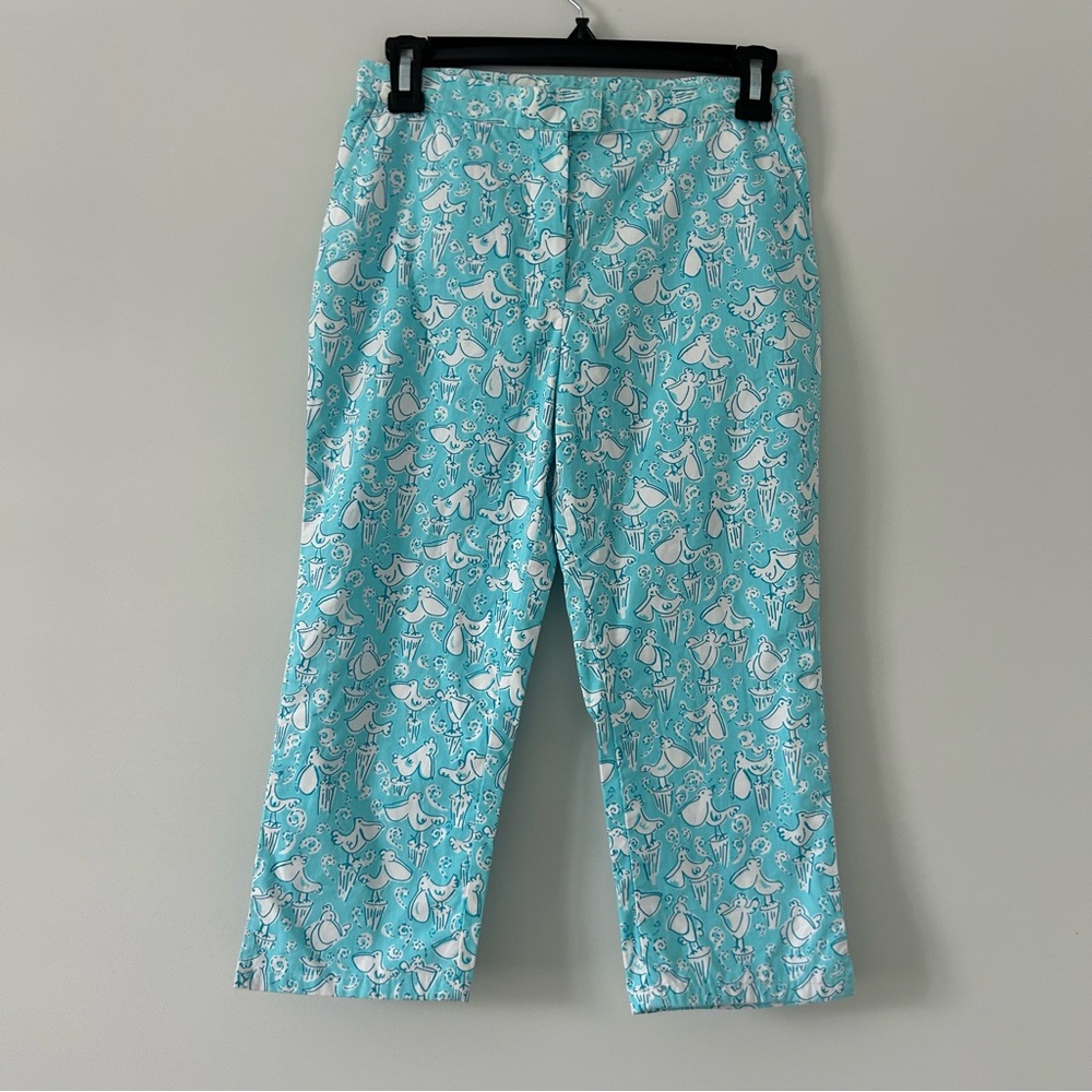 Vintage Lilly Pulitzer Ol Salty Crop Pelican Straight Leg Pants 12